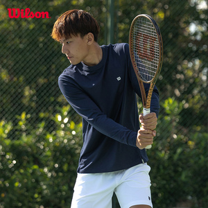 Wilson威尔胜官方24年秋季新款男士TRAINNING双面磨毛网球长袖T恤