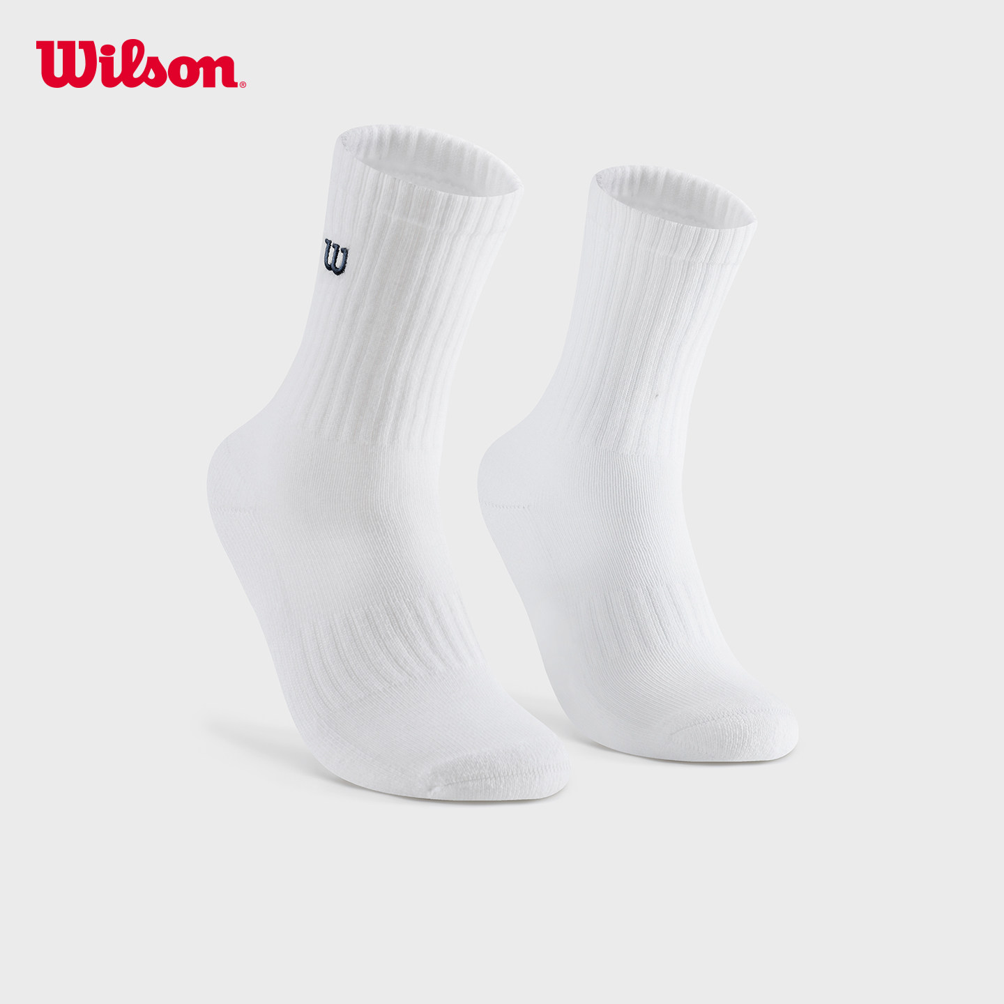 Wilson威尔胜官方男女通用弹力罗纹缓震抗菌百搭运动网球高腰袜子