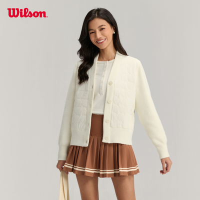 Wilson威尔胜官方冬季女士拼接柔软毛织百搭宽松保暖网球运动棉服