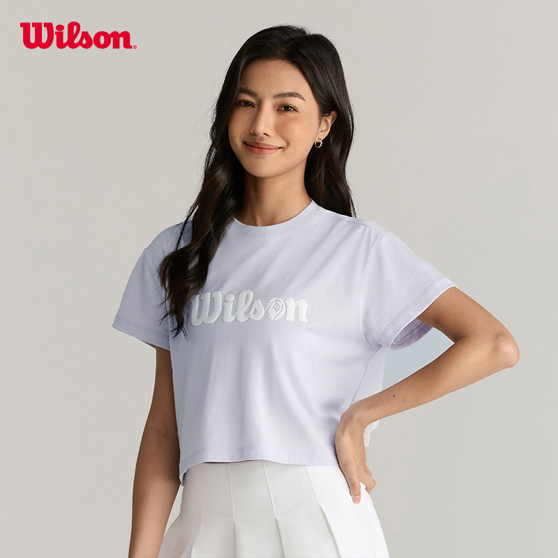 Wilson威尔胜官方25夏季新品女士HARPER CROP宽松印花网球短袖T恤