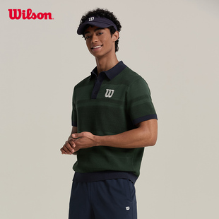 新款 Wilson威尔胜官方24年夏季 男士 LAFAYETTE运动网球编织POLO衫