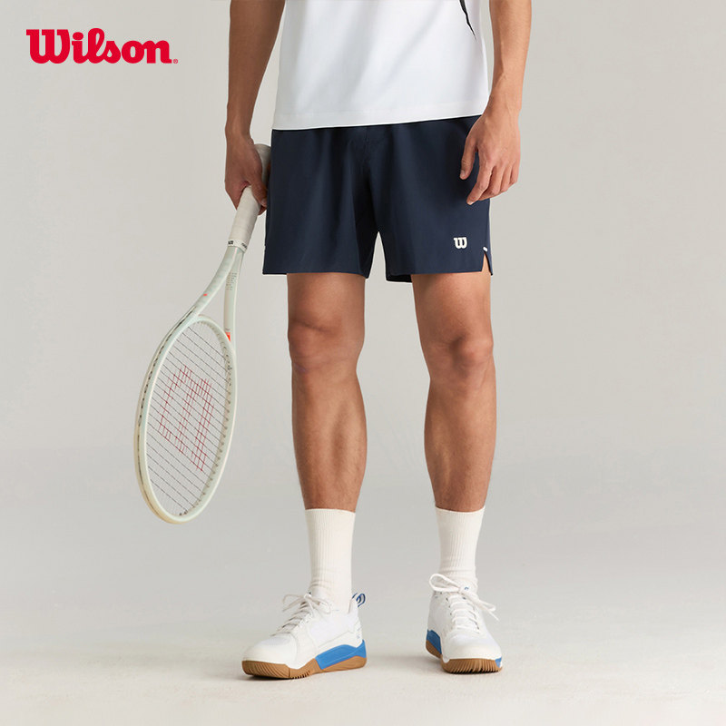 Wilson威尔胜官方夏季男士TOURNAMENT百搭网球运动抽绳梭织短裤