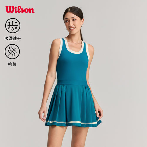 Wilson威尔胜官方26年夏季新款女士吸湿速干网球运动针织连衣裙