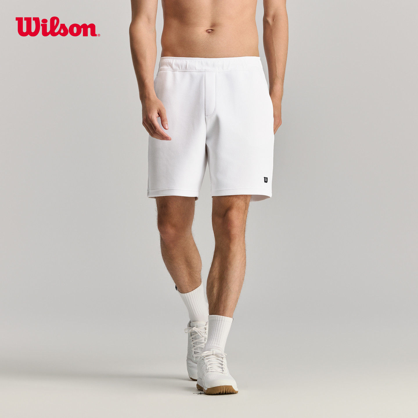Wilson威尔胜26年夏季新款男士柔和亲肤简约设计网球运动针织短裤