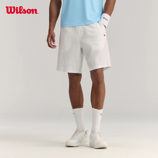 运动防泼水弹力抽绳腰头网球梭织短裤 Wilson威尔胜官方夏季 男士