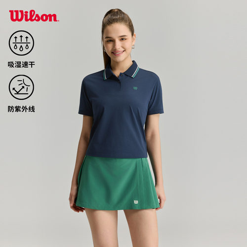 Wilson女士网球运动短袖POLO