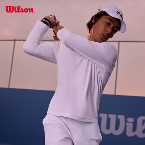 Wilson威尔胜官方26年春季新款男士吸湿速干透气网球运动长袖T恤