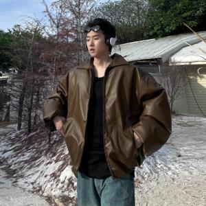 美式PU皮立领短款棉服男加厚保暖棉衣外套冬季CLEANFIT A230/P128图片