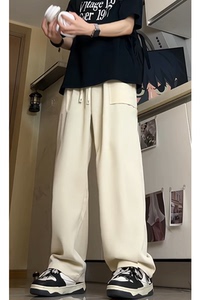 冰丝立体口袋裤子男夏季2026新款潮牌宽松垂感休闲阔腿裤D511/P40图片