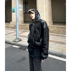 美式高级感夹克棉服男冬季加绒加厚双面穿皮毛一体外套 A235/P138图片