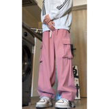美式工装裤子男秋季新款宽松直筒多口袋阔腿裤休闲裤D507/P60，男装休闲裤，星座206（原A221）