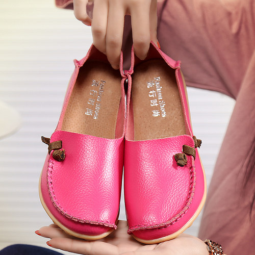 豆豆鞋女软底软面大码中年妈妈鞋