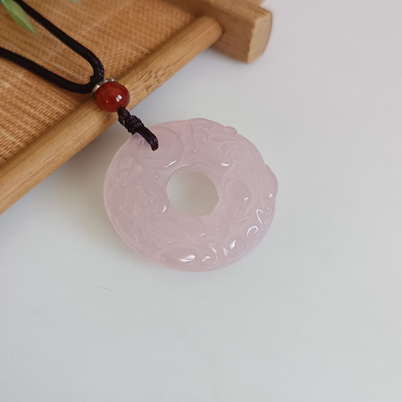 新款正品天然玛瑙冰种精致气质百搭款貔貅平安扣玉吊坠项链坠