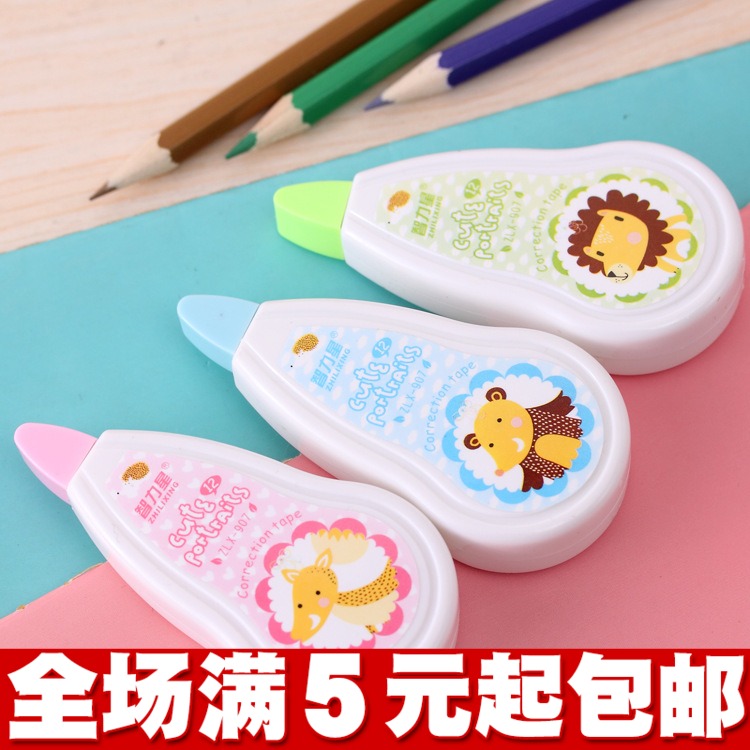 卡通学生涂改带 可爱/糖果色/简易学生文具修正带改正带批发