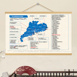 25版广东省本科大学分布图含985工程大学211工程大学民办大学挂画
