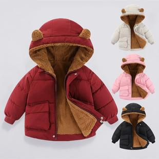 宝宝棉衣1加绒加厚2男女童保暖外套3婴儿冬装羽绒棉服4岁儿童棉袄