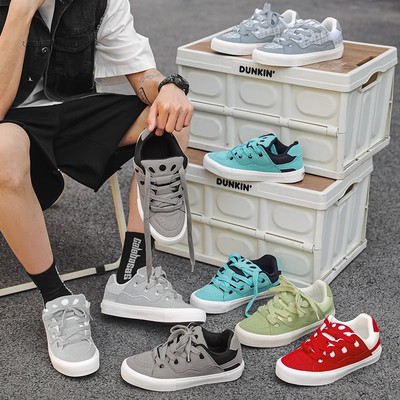 面包鞋男夏季新款翻毛皮滑板鞋