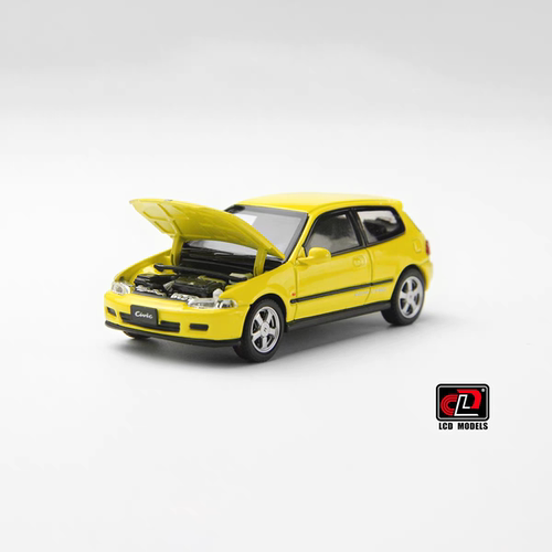 1/64 LCD本田EG6 黄色 合金封闭模型