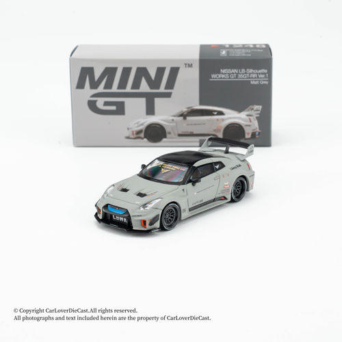 1/64 MINIGT 日产GTR R35 LB 哑光灰 合金封闭 MGT1248