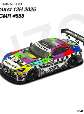 [预售]KILO64奔驰AMG GT3 EVO II #888彩虹车 合金模型