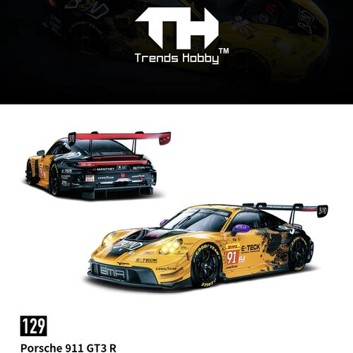 [仅限旧链接客户新拍无货]1/64 TH 保时捷911GT3R 91号 合金模型