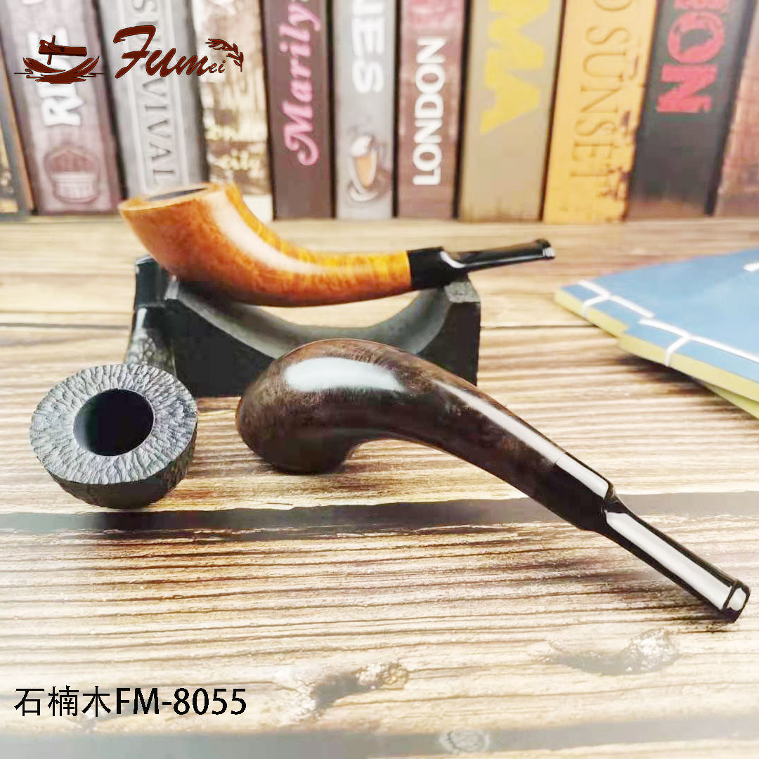 福美手工烟斗进口石楠木料石楠根木块DIY制作老式号角斗3MM烟道