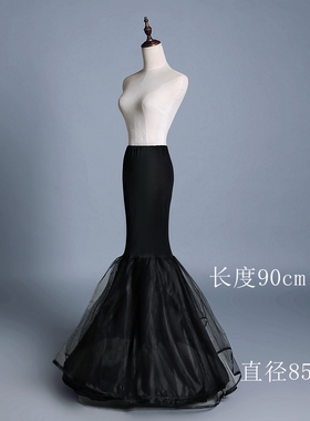 裙撑婚纱礼服单钢硬纱撑裙弹力大鱼尾束腰衬裙厂货黑色