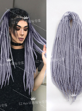 彩色雷鬼羊毛毡脏辫dreadlock欧美非洲民族风接发假发辫子编发绳
