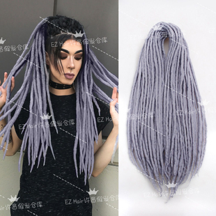 彩色雷鬼羊毛毡脏辫dreadlock欧美非洲民族风接发假发辫子编发绳