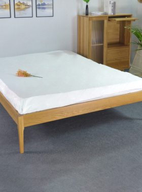 定制家具 床架子 无床头床 红橡木无靠背床 北美黑胡桃木床架定做