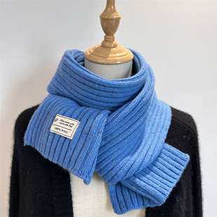 混色点子纱!100%羊毛红色围巾保暖男女韩系白标羊毛针织加厚围脖