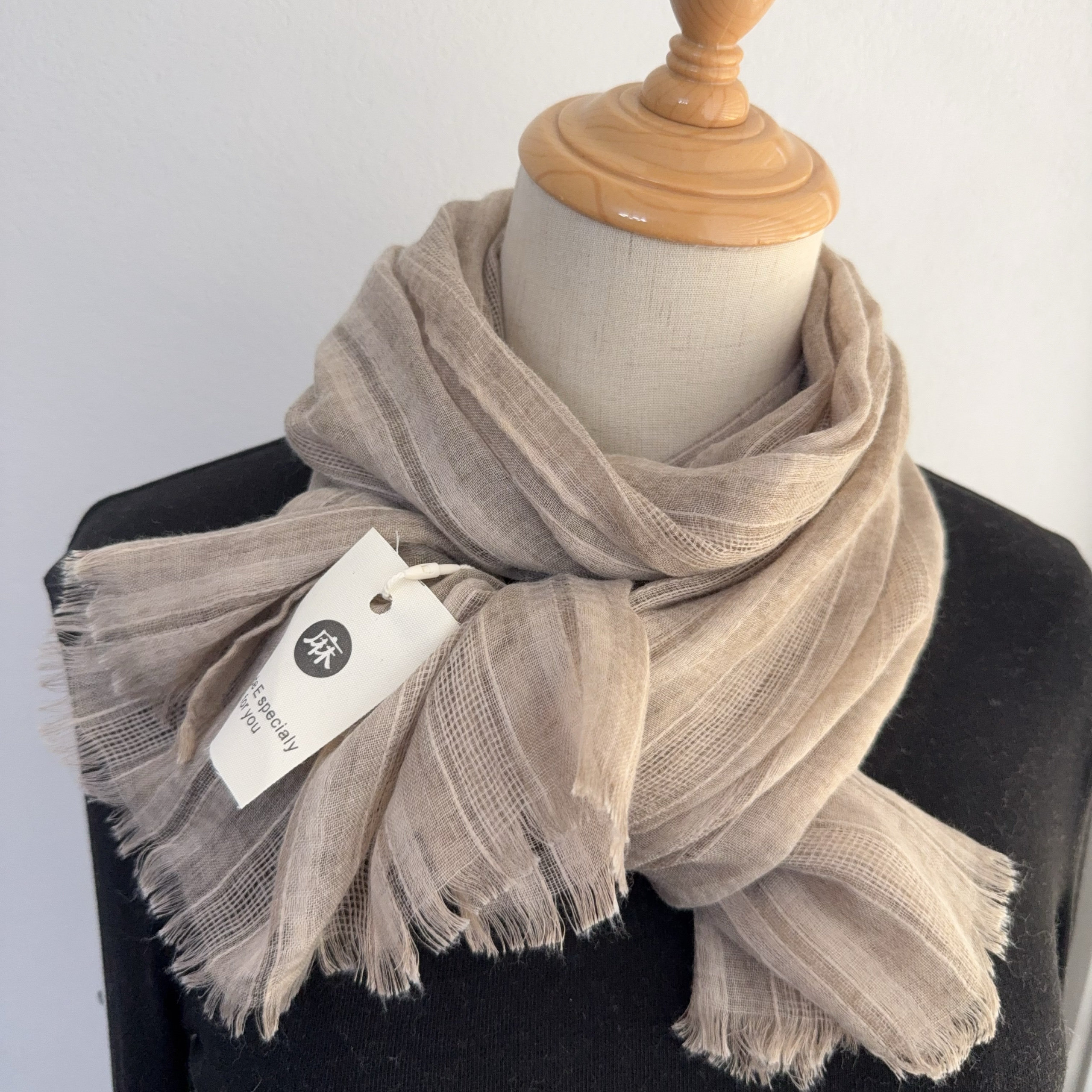 春夏薄款女士亚麻围巾护颈百搭纯色棉麻围巾小丝巾长款夏天防晒