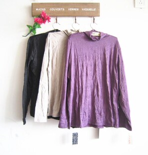 秋装外贸日单大弹力褶皱大码长袖打底衫胖MM大码长袖T恤女