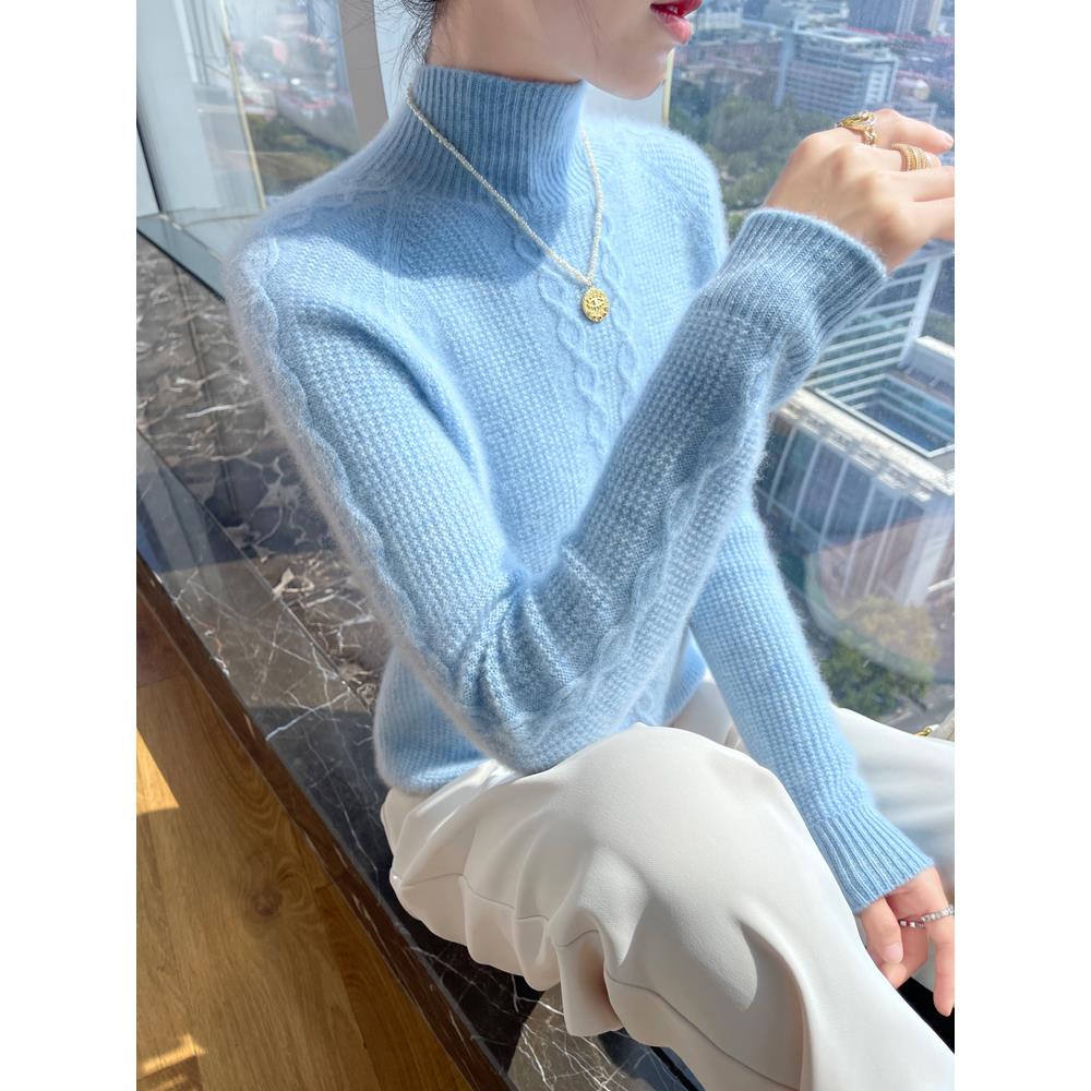 加厚半高领100纯山羊绒衫女2025新款修身套头长袖打底针织衫毛衣