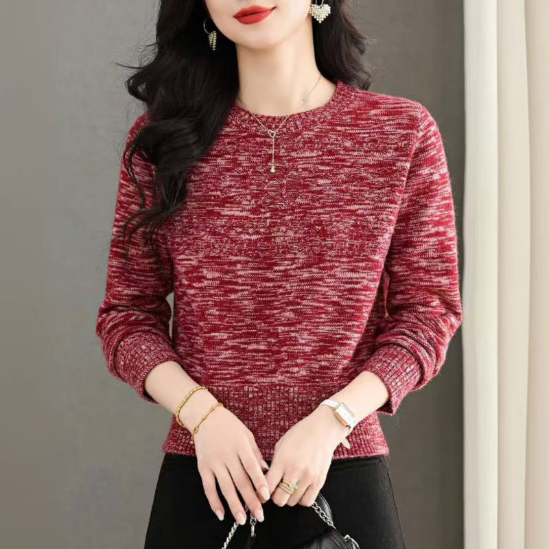 鄂尔多斯市羊毛衫女秋冬羊毛针织衫毛衣时尚打底衫高级感羊绒衫25