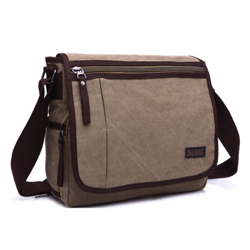 2025翻盖盖帆布包横款方形耐磨承重单肩斜挎A4纸书本结实工具背包