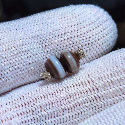 千年至纯西亚老药师珠7*4.9包老包真珠博入盒皮壳包浆浓厚起荧光