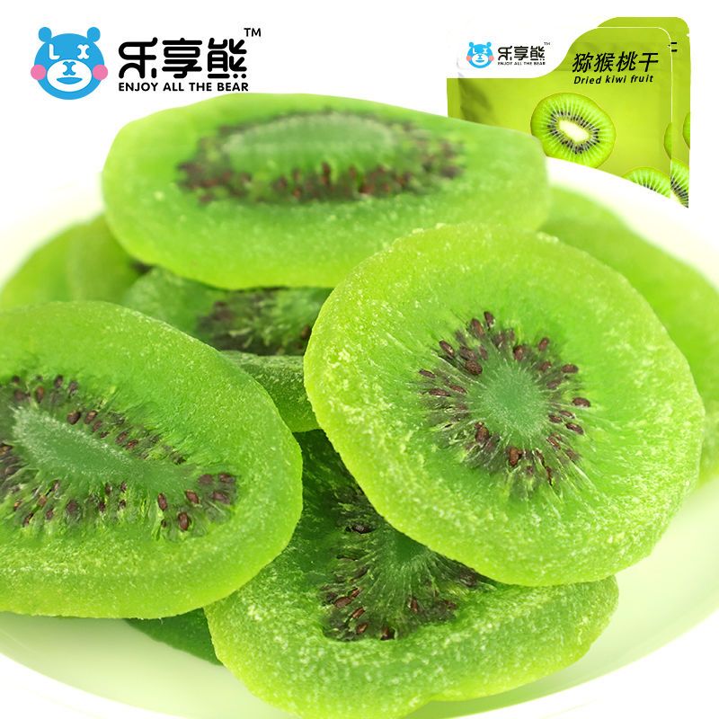 乐享熊周至猕猴桃干奇异果干500g桃片水果干蜜饯果脯