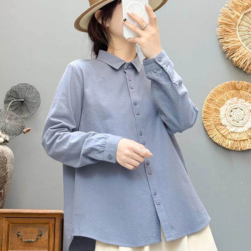 磨毛棉春秋减龄衬衫2025春季新款时尚开衫百搭上衣女装衬衣85182