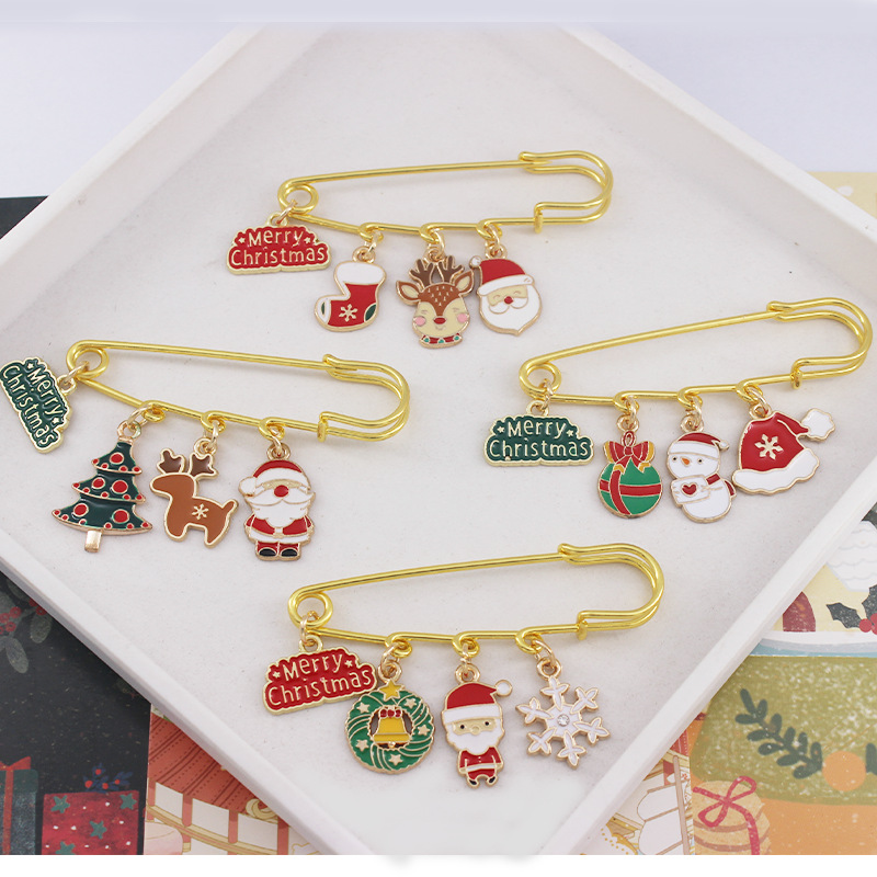 卡通圣诞老人胸针手工精致圣诞节小礼物毛绒别针毛衣围巾百搭装饰