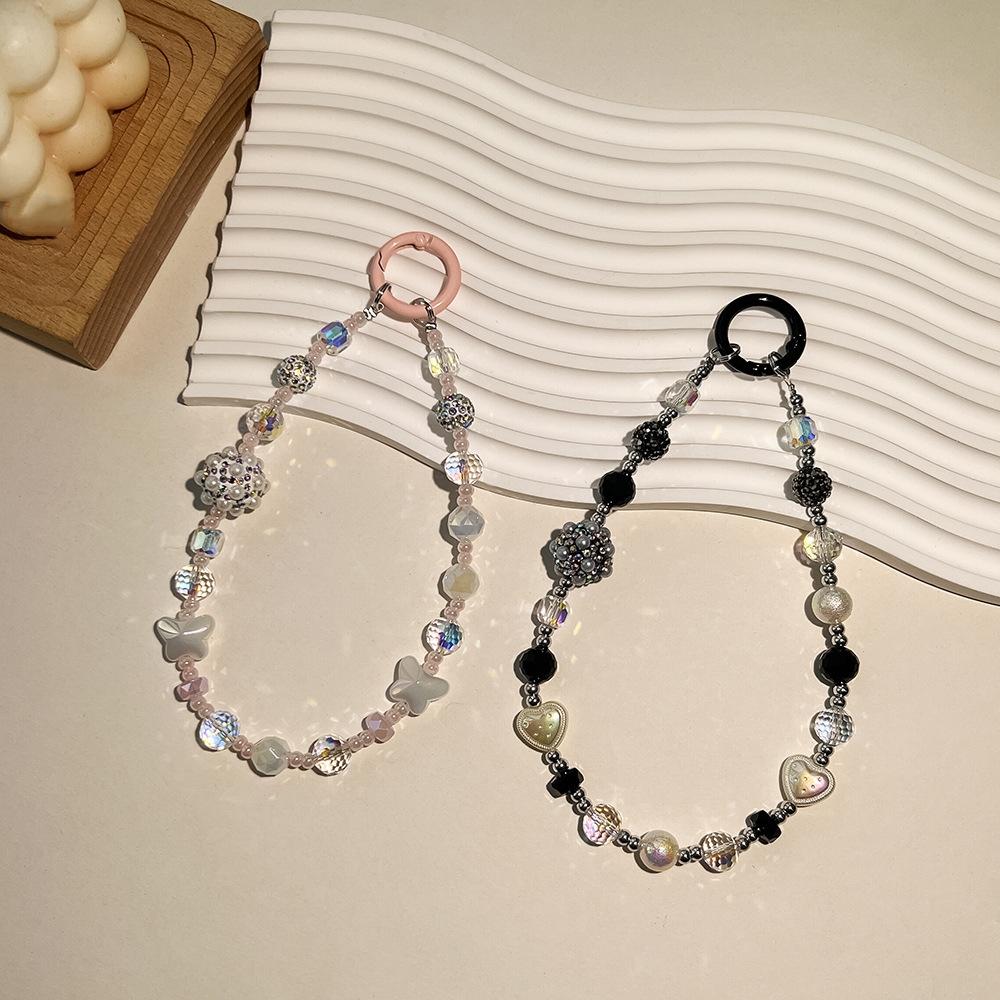 小香风bling闪亮水晶串珠手机链