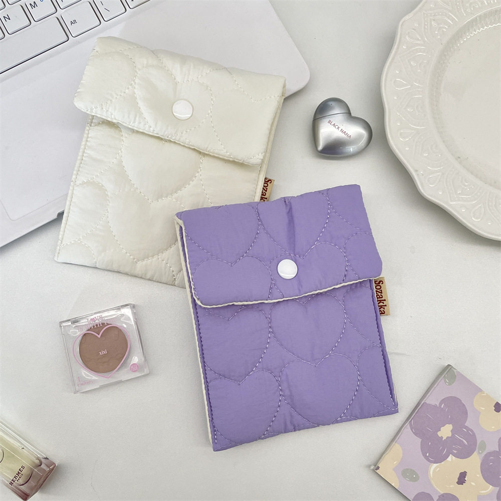 特价 绗缝爱心柔软卫生包收纳袋便携式生理期卫生巾迷你随身小包,收纳整理,吸尘器收纳架/盒/袋,淘宝优惠券,粉丝福利购,淘宝优惠卷