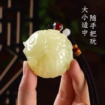 【大师祝福】和田富贵有余吊坠 手工雕刻 温润聚气 寓意美好