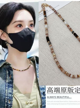 孟子义同款天然石珍珠串珠项链女新款复古轻奢高级感锁骨链春夏