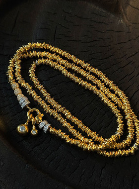 小红书爆款新中式碎金盘缠项链小众设计轻奢百搭毛衣链女一件代发