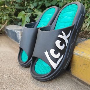 55林润凉拖鞋男士按摩底厚底防滑沙滩鞋居家外穿pvc休闲拼色拖鞋