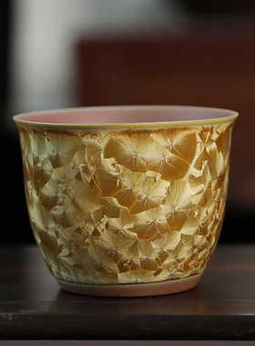 高温窑变结晶功夫茶杯紫砂品茗杯主人杯大号个人杯茶具