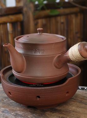 古陶坊竹节白茶煮茶壶陶瓷烧水壶电陶炉大壶口围炉碳炉明火养生
