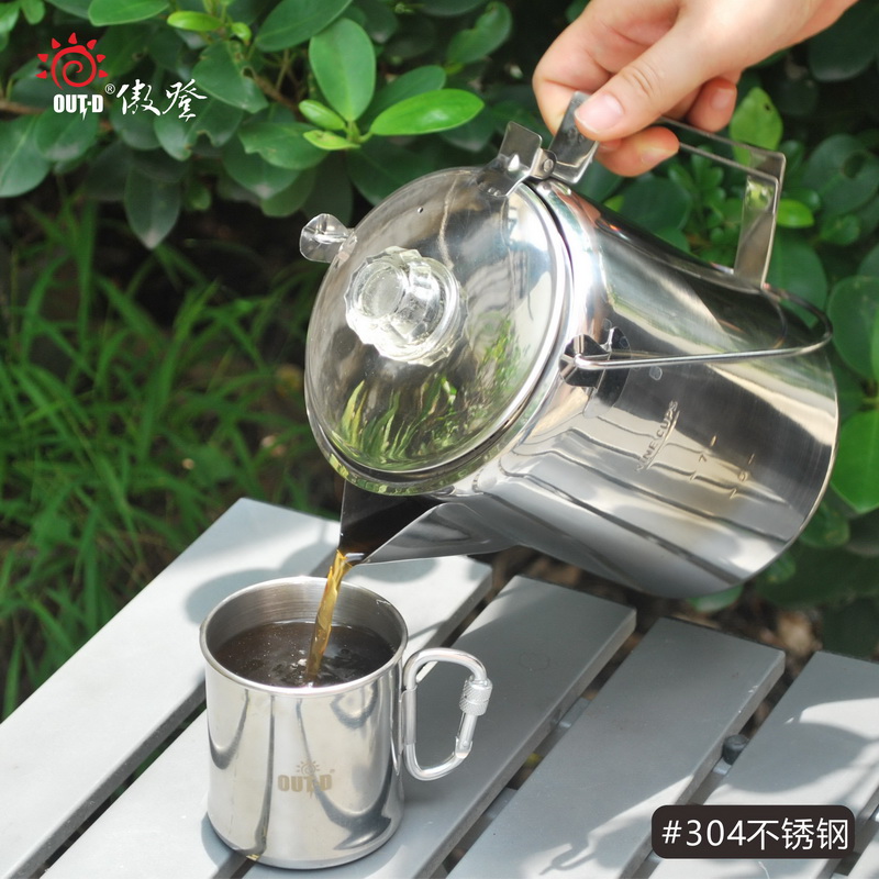 不锈钢户外渗滤式咖啡普洱煮茶壶