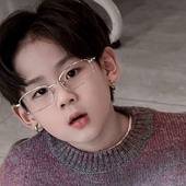 装 男童个性 方框平光镜小孩时尚 饰金属框眼镜潮童搭配单品